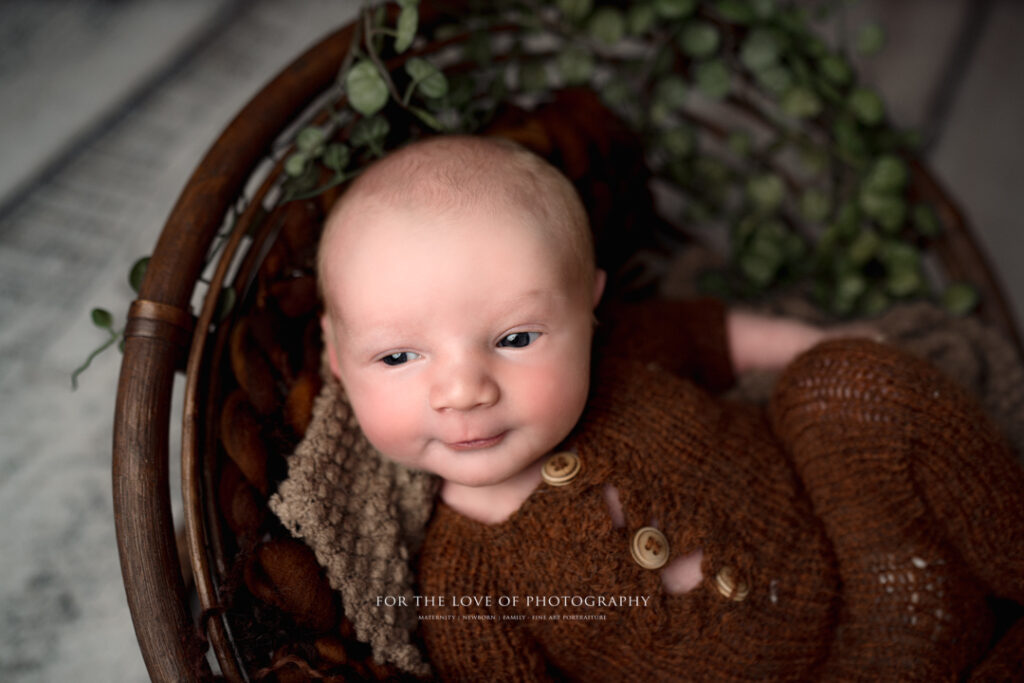 Professional Baby Photography Newborn Eyes Open by For The Love Of Photography