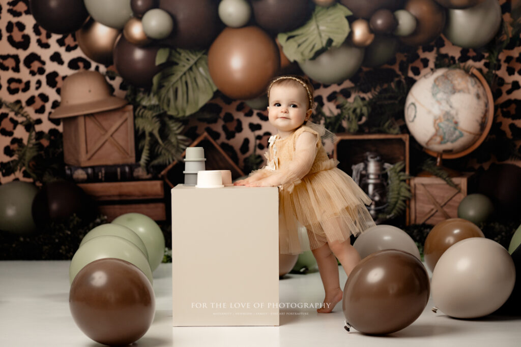 Lansing Cake Smash Photographer Toddler on box by For The Love of Photography