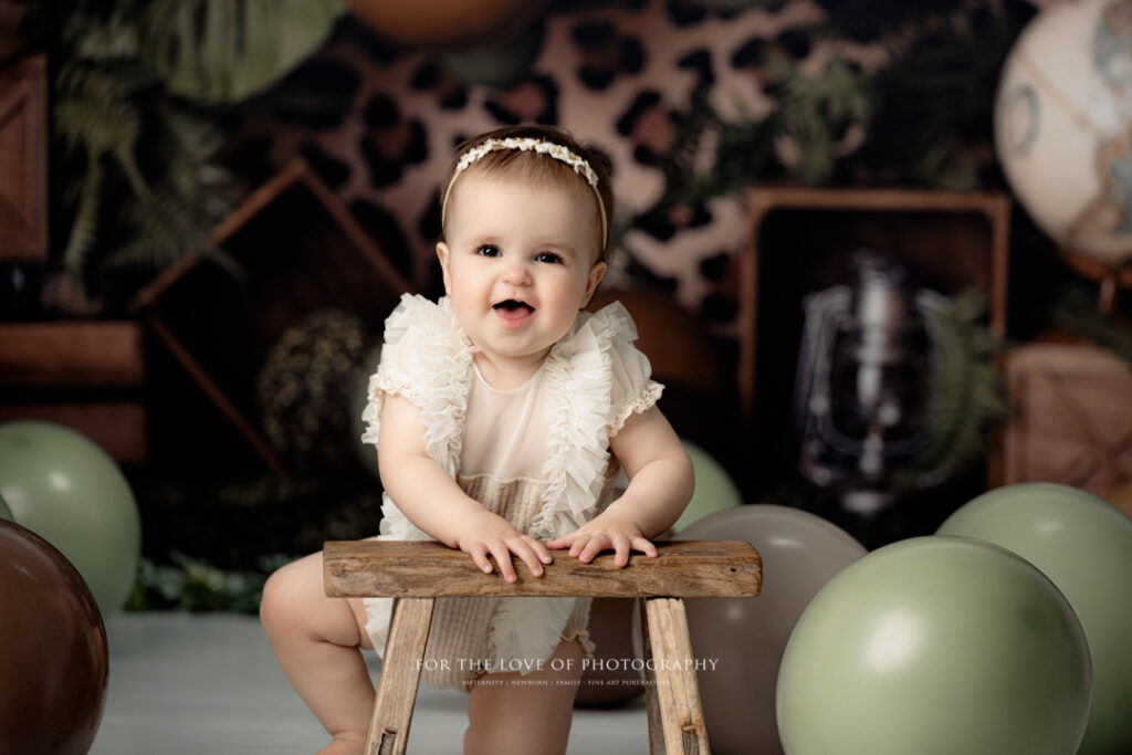 Lansing Cake Smash Photographer Toddler with Stool by For The Love of Photography